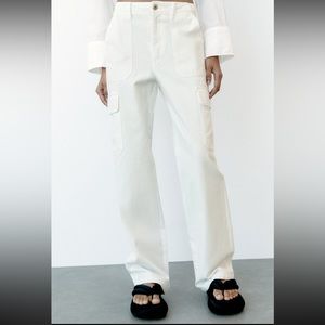 Zara-white cargo pants size 6